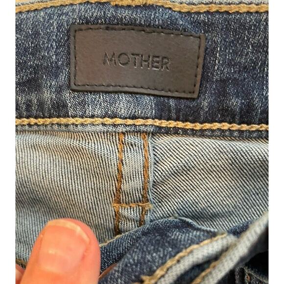 MOTHER Jeans Womens Size 24 The Mid Rise Rider Ankle Right On Denim Button Zip - Picture 4 of 10